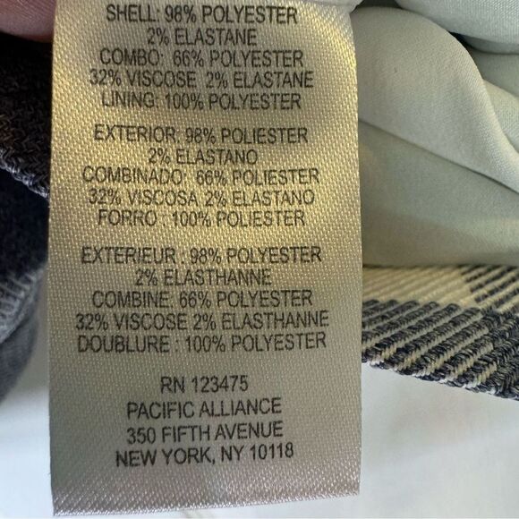 Tahari ASL Women's Petite Plaid Zip-Detail Blazer (6P, Blue/White) - Picture 4 of 9